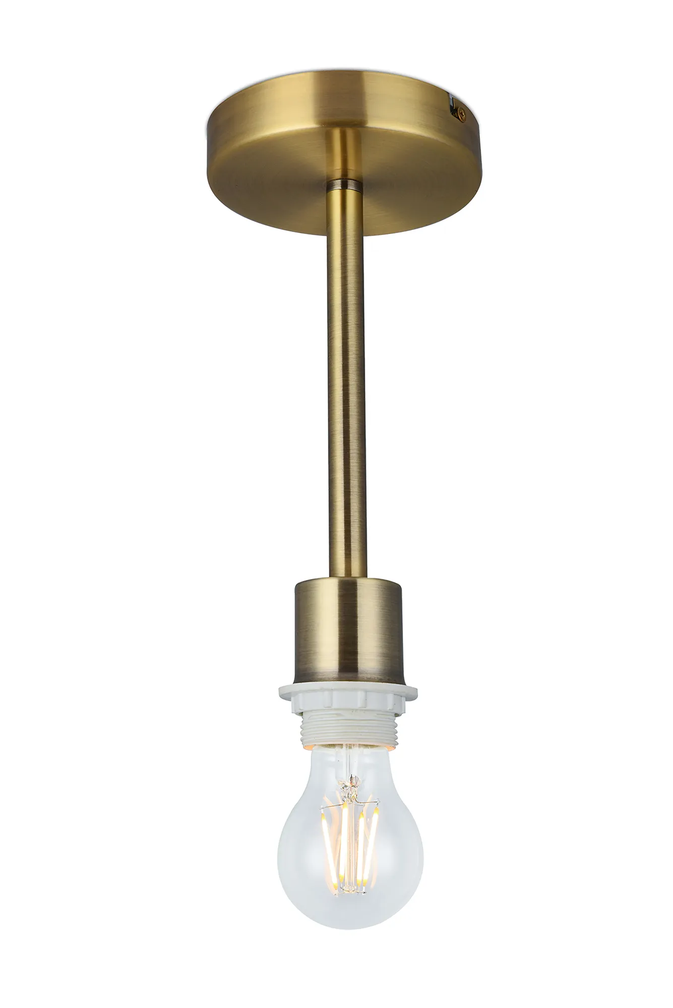 D0331  Baymont Semi Flush 1 Light Antique Brass